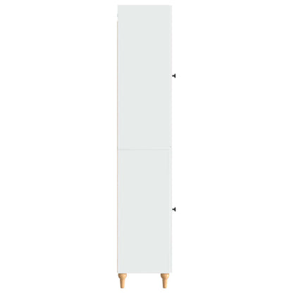 Cabinet Set 2 pcs High Gloss White Engineered Wood