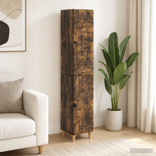 Cabinet Set 2 pcs Smoked Oak Engineered Wood