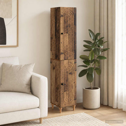 Cabinet Set 2 pcs Old Wood Engineered Wood
