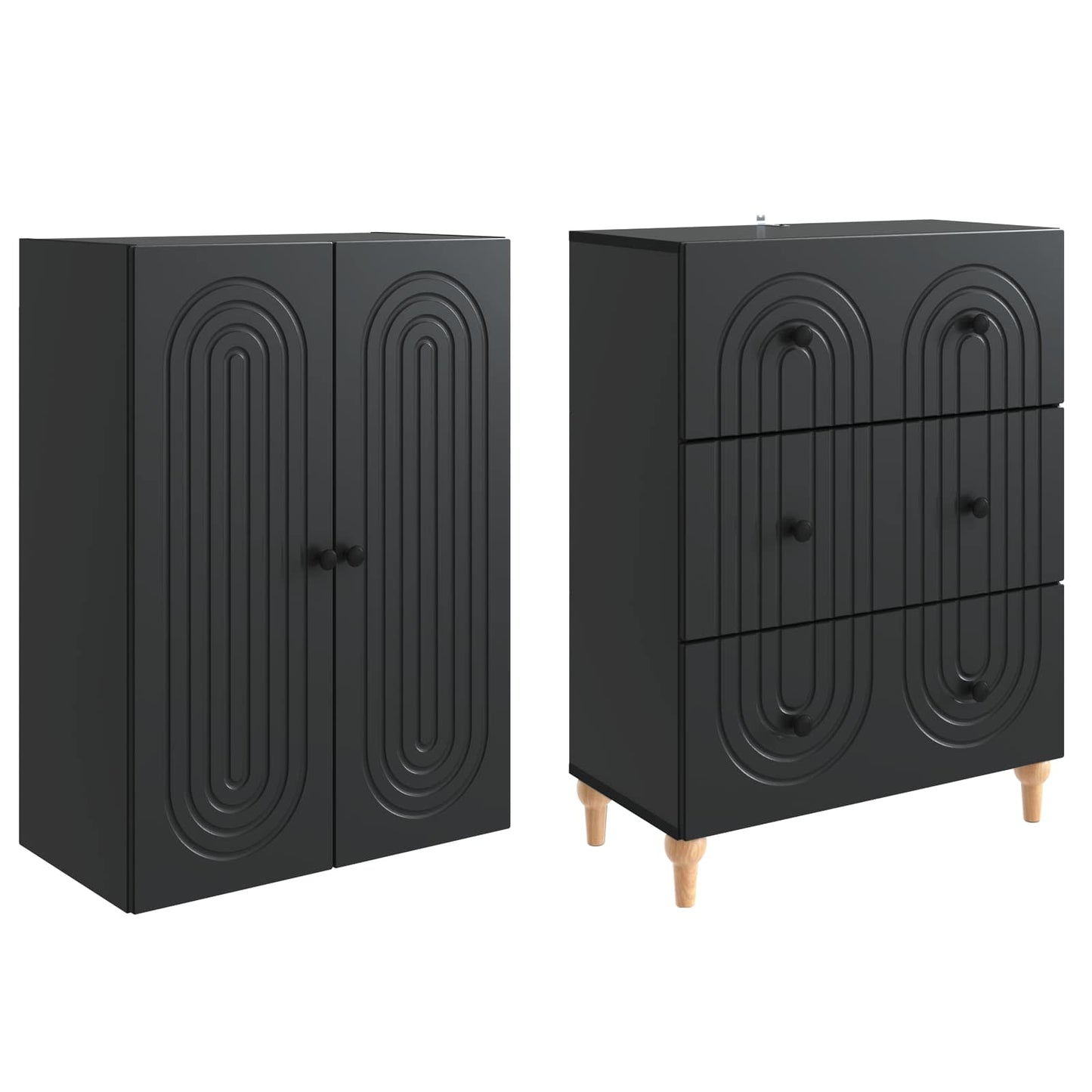 Cabinet Set 2 pcs 66 x 34.5 x 90 cm Engineered Wood