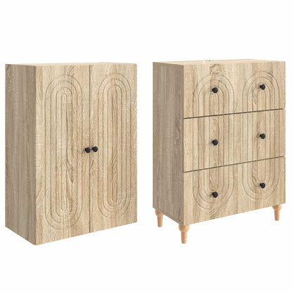 Cabinet Set 2 pcs 66 x 34.5 x 90 cm Engineered Wood