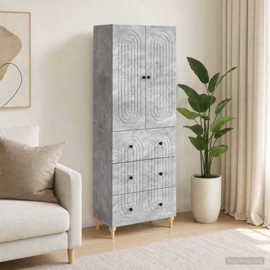 Cabinet Set 2 pcs 66 x 34.5 x 90 cm Engineered Wood