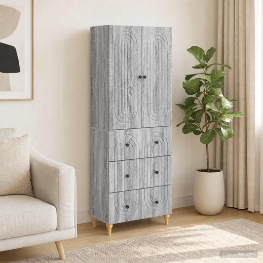 Cabinet Set 2 pcs Grey Sonoma 66 x 34.5 x 90 cm Engineered Wood