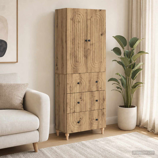Cabinet Set 2 pcs Engineered Wood