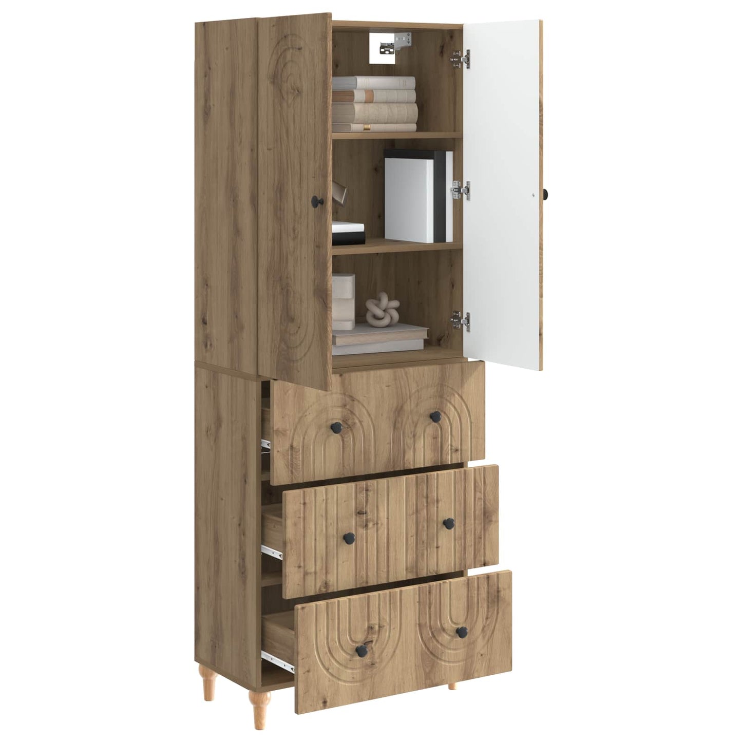 Cabinet Set 2 pcs 66 x 34.5 x 90 cm Engineered Wood