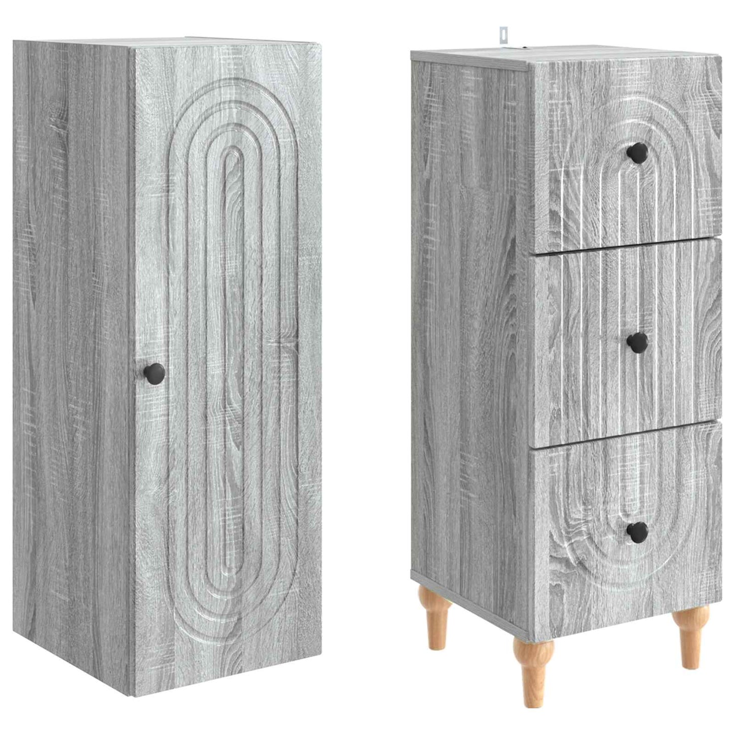 Cabinet Set 2 pcs 33 x 34.5 x 90 cm Engineered Wood