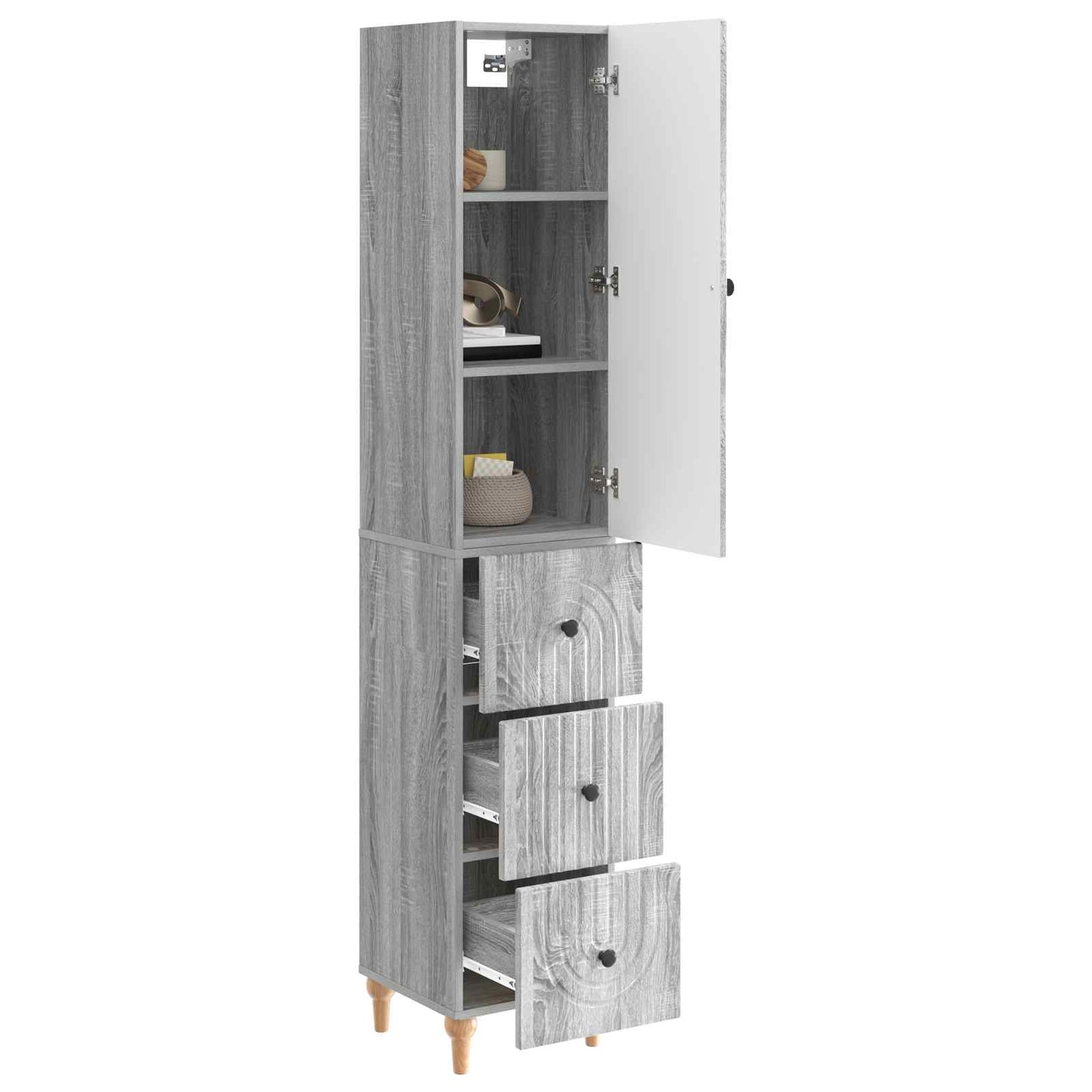Cabinet Set 2 pcs 33 x 34.5 x 90 cm Engineered Wood