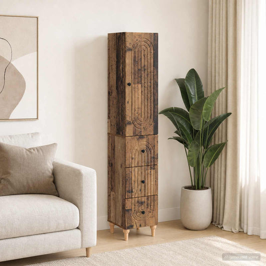 Cabinet Set 2 pcs 33 x 34.5 x 90 cm Engineered Wood