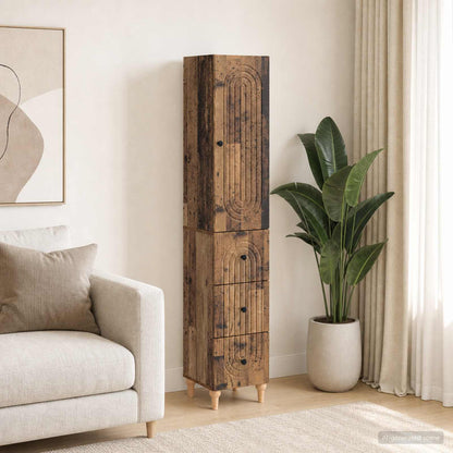 Cabinet Set 2 pcs 33 x 34.5 x 90 cm Engineered Wood