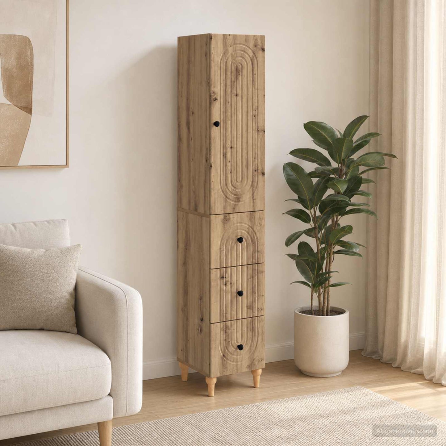 Cabinet Set 2 pcs 33 x 34.5 x 90 cm Engineered Wood