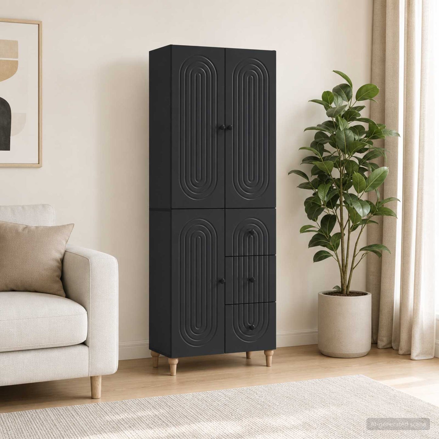 Cabinet Set 2 pcs 66 x 34.5 x 90 cm Engineered Wood