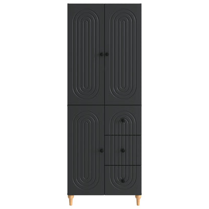 Cabinet Set 2 pcs Black 66 x 34.5 x 90 cm Engineered Wood
