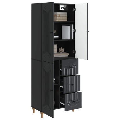 Cabinet Set 2 pcs Black 66 x 34.5 x 90 cm Engineered Wood