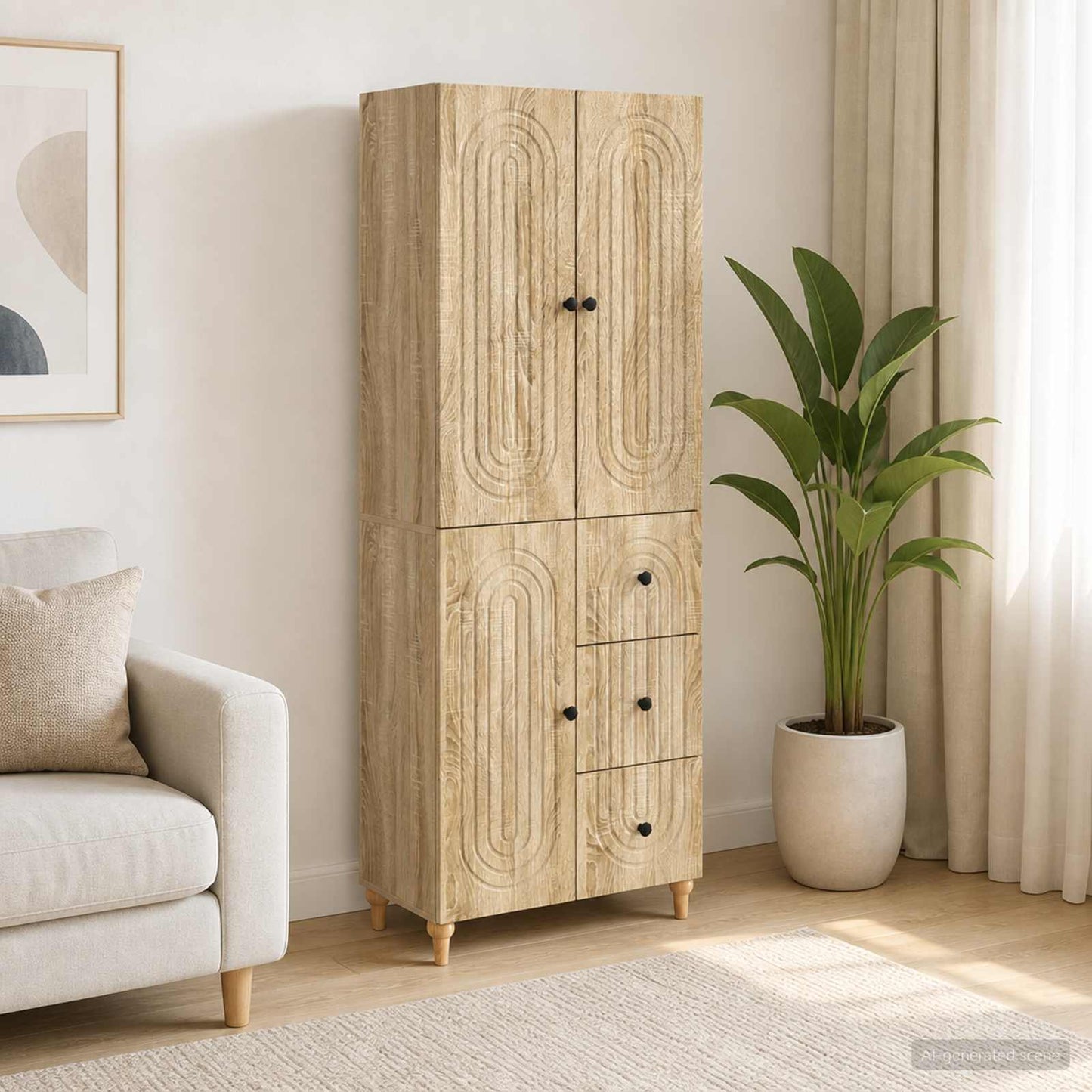 Cabinet Set 2 pcs 66 x 34.5 x 90 cm Engineered Wood