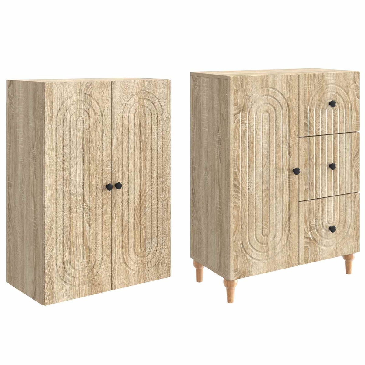 Cabinet Set 2 pcs Sonoma Oak 66 x 34.5 x 90 cm Engineered Wood