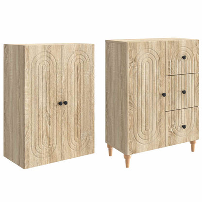 Cabinet Set 2 pcs Sonoma Oak 66 x 34.5 x 90 cm Engineered Wood