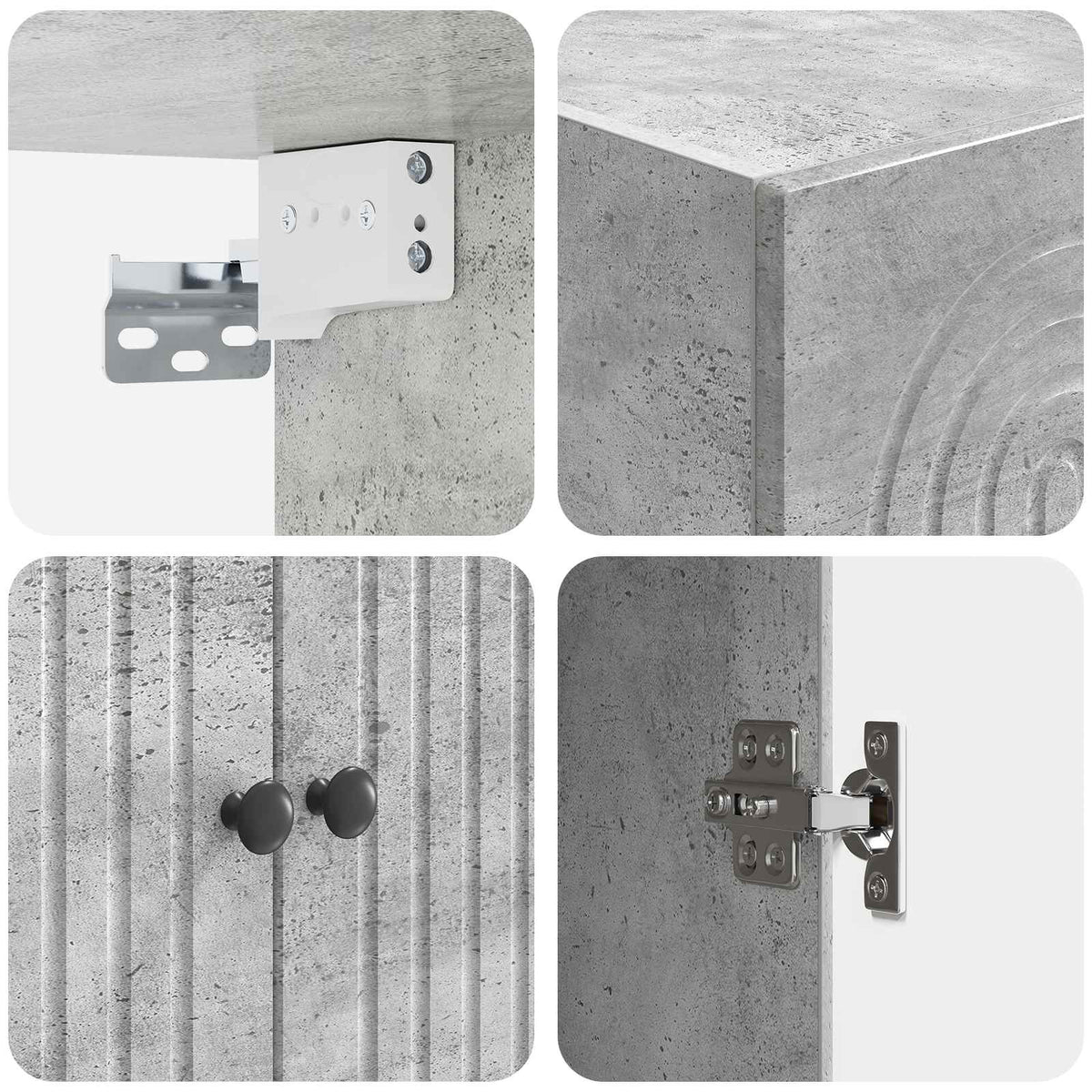 Cabinet Set 2 pcs Concrete Grey 66 x 34.5 x 90 cm