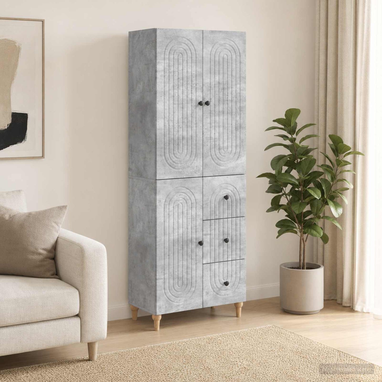 Cabinet Set 2 pcs 66 x 34.5 x 90 cm Engineered Wood