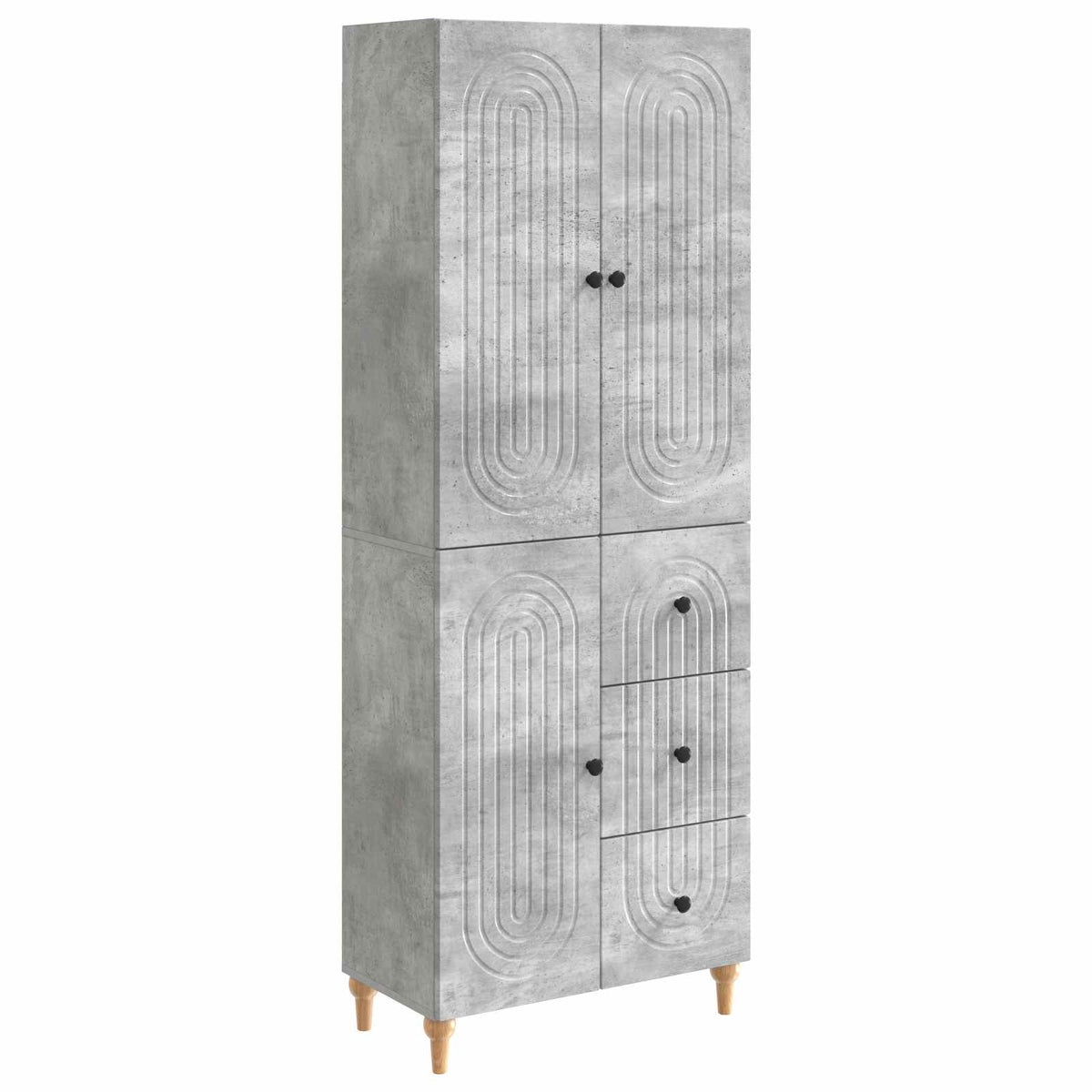 Cabinet Set 2 pcs Concrete Grey 66 x 34.5 x 90 cm