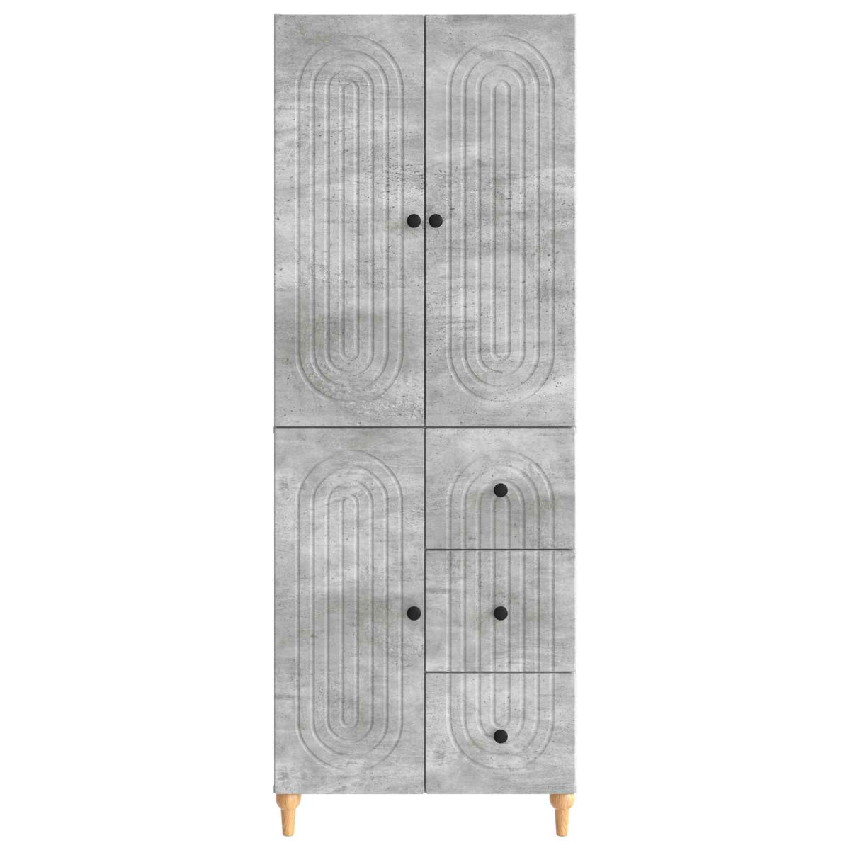 Cabinet Set 2 pcs Concrete Grey 66 x 34.5 x 90 cm