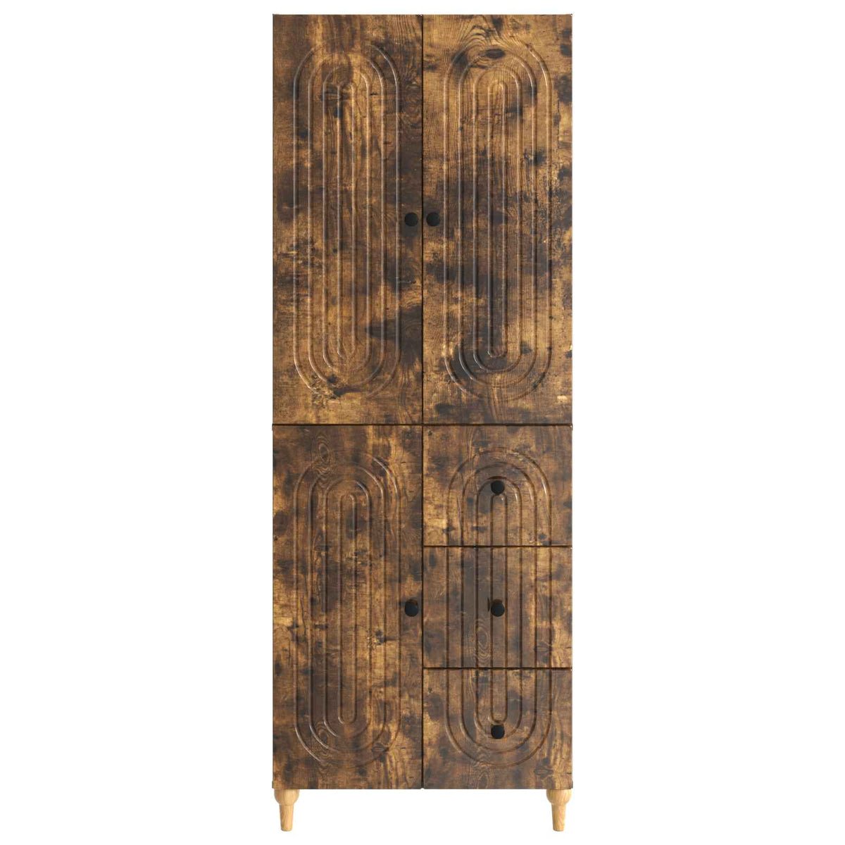 Cabinet Set 2 pcs Smoked Oak Engineered Wood