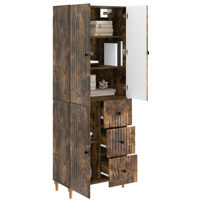 Cabinet Set 2 pcs Smoked Oak Engineered Wood