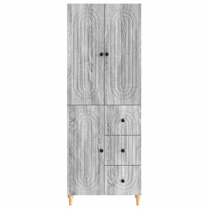 Cabinet Set 2 pcs Grey Sonoma Engineered Wood