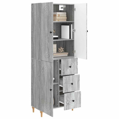 Cabinet Set 2 pcs Grey Sonoma Engineered Wood