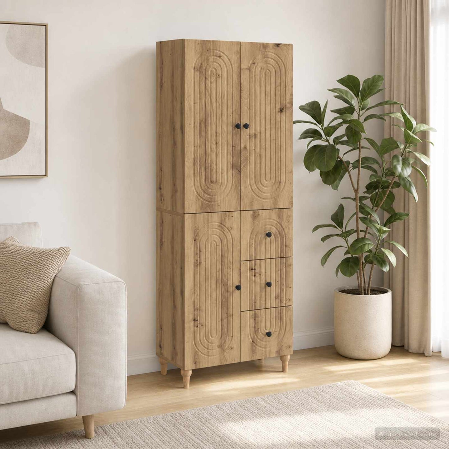 Cabinet Set 2 pcs 66 x 34.5 x 90 cm Engineered Wood