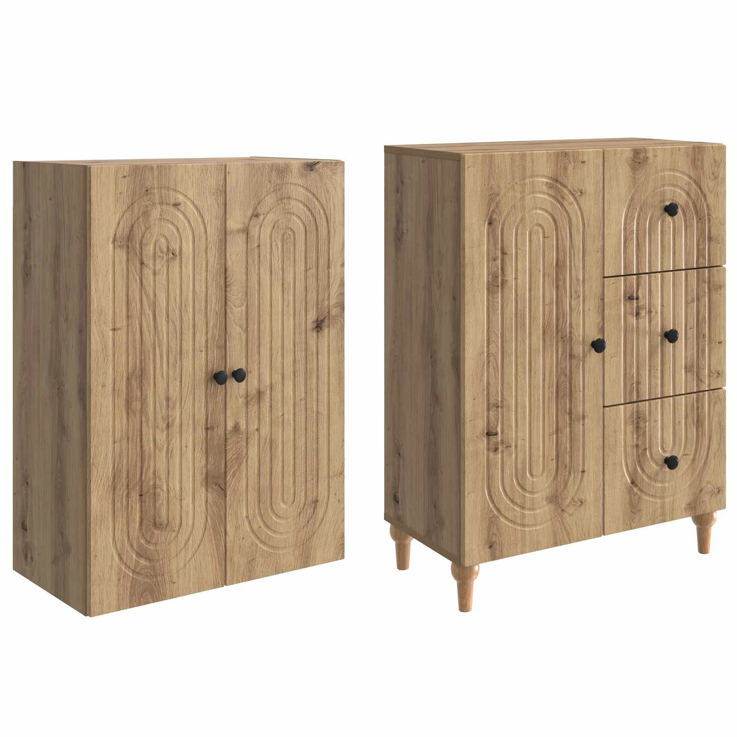 Cabinet Set 2 pcs 66 x 34.5 x 90 cm Engineered Wood