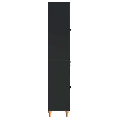 Cabinet Set 2 pcs Black Engineered Wood