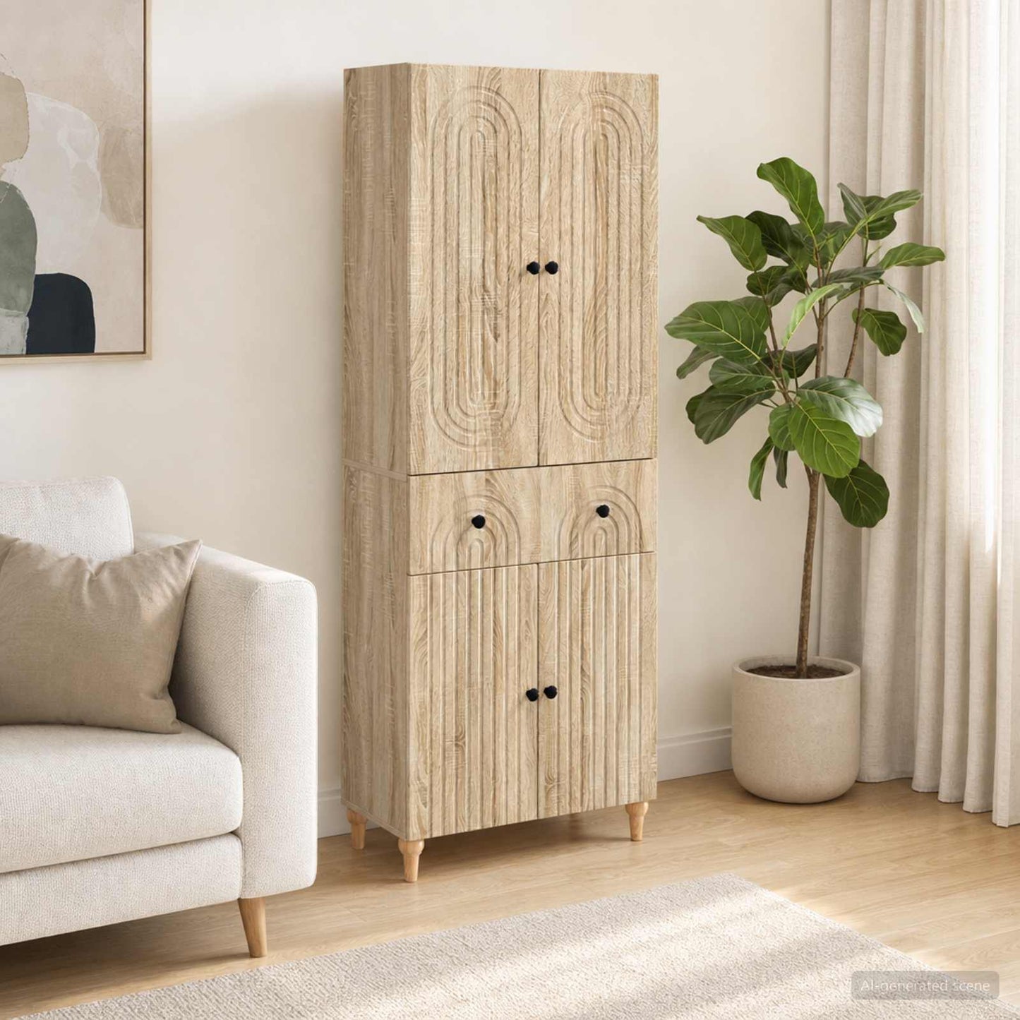 Cabinet Set 2 pcs 66 x 34.5 x 90 cm Engineered Wood