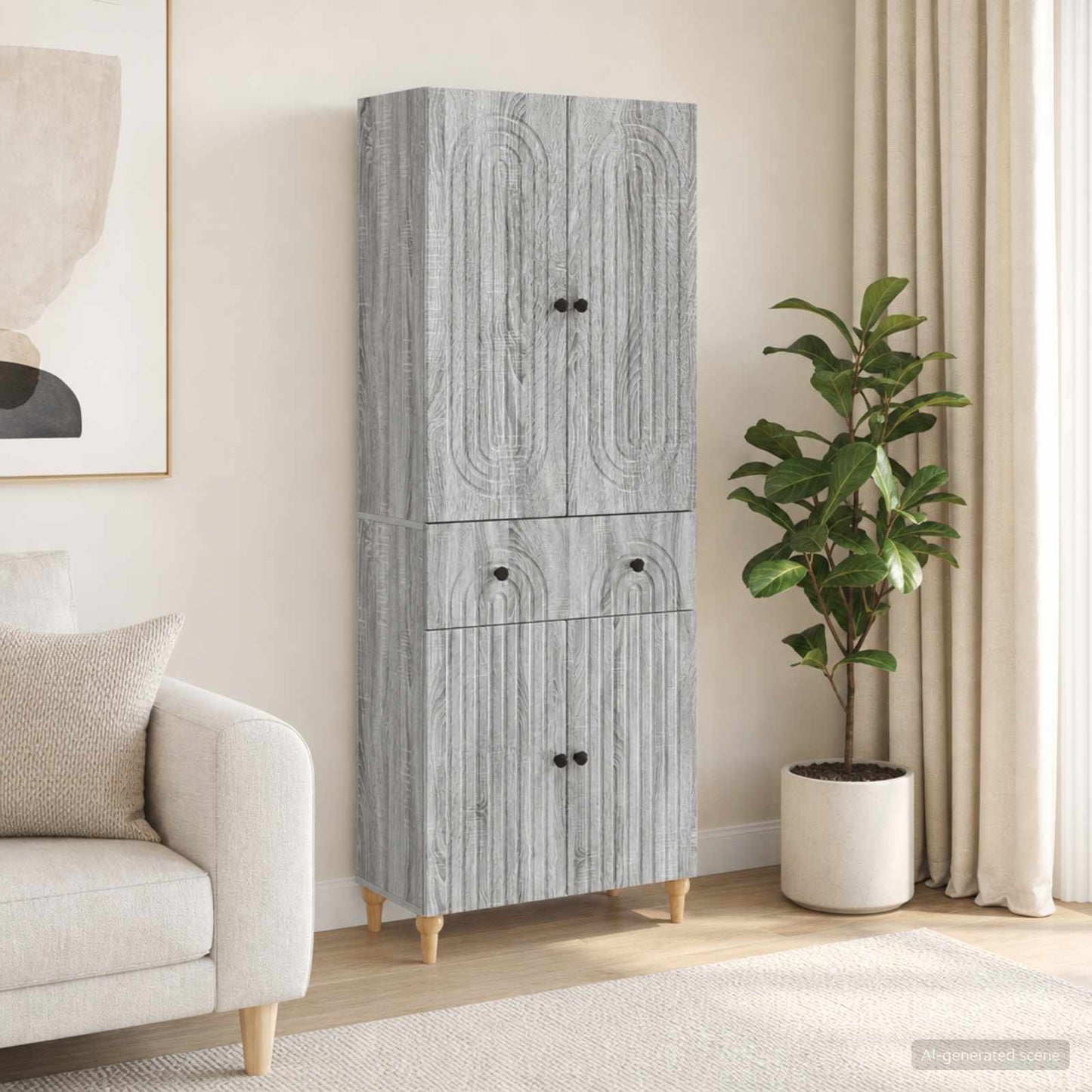 Cabinet Set 2 pcs 66 x 34.5 x 90 cm Engineered Wood