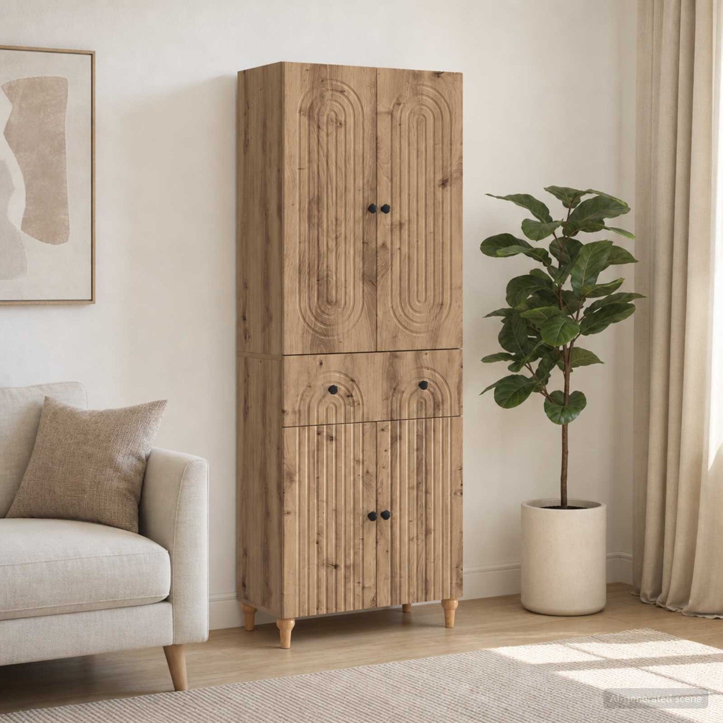 Cabinet Set 2 pcs 66 x 34.5 x 90 cm Engineered Wood