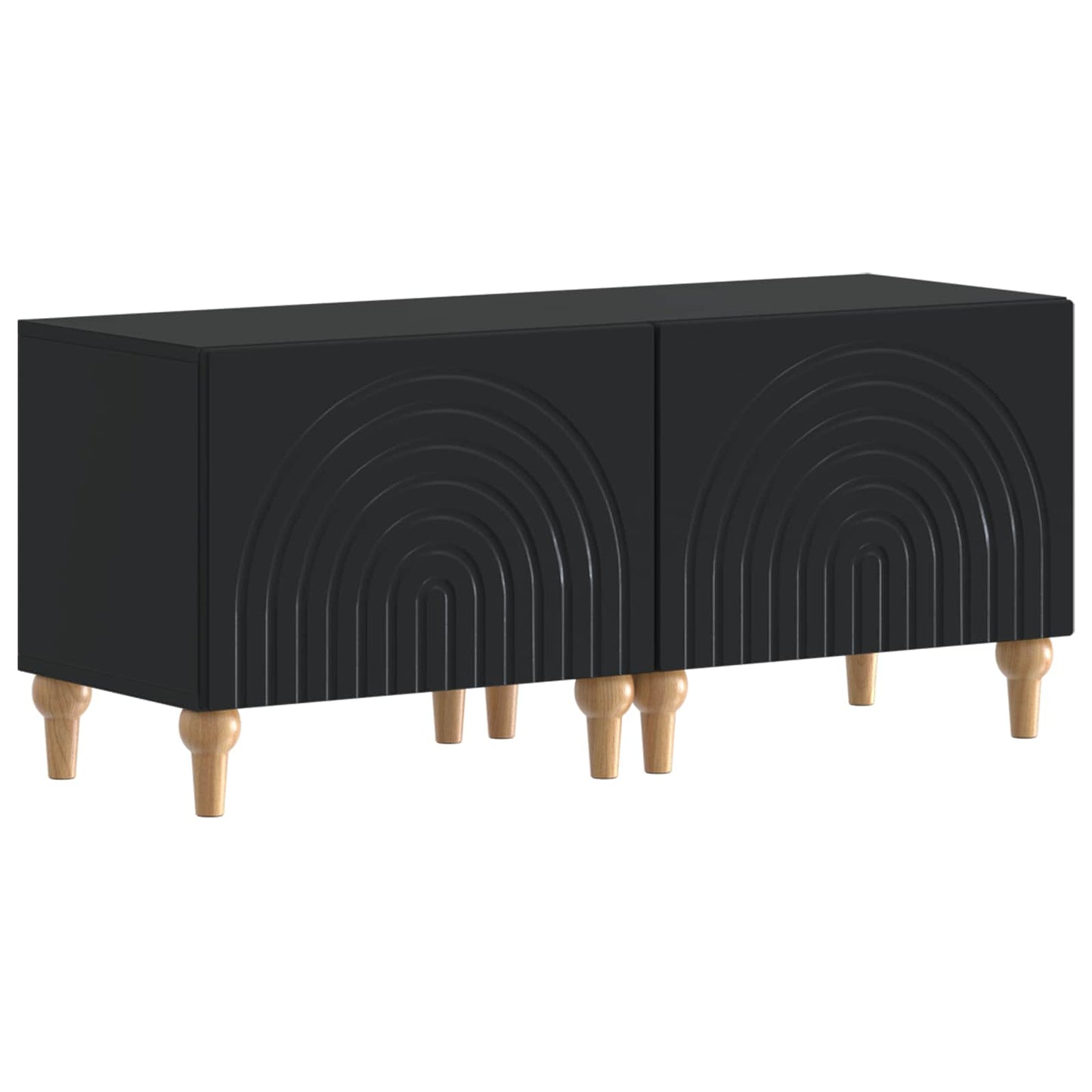 3 Piece LED TV Cabinet Black Engineered Wood