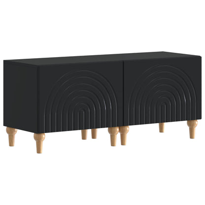 3 Piece LED TV Cabinet Black Engineered Wood