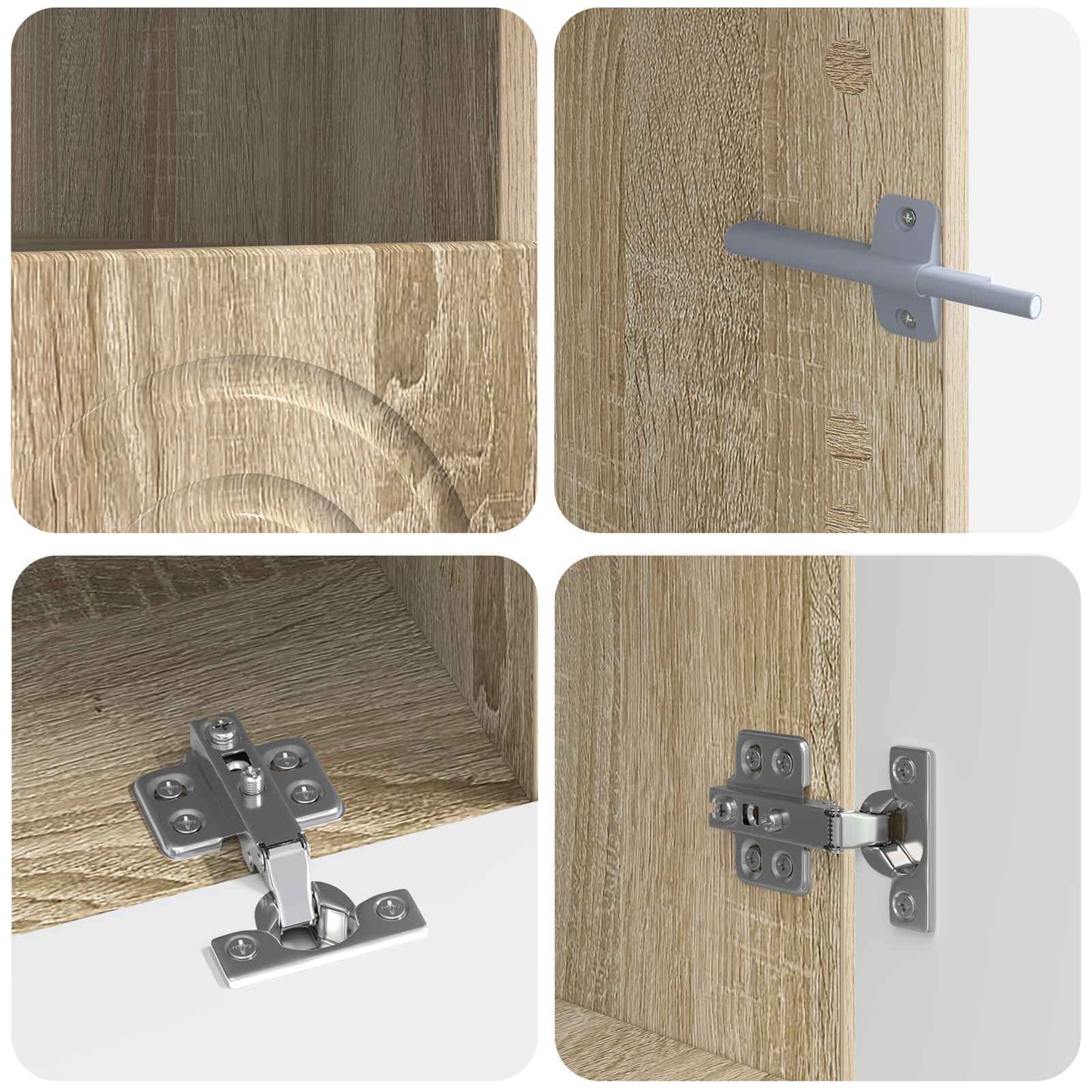 3 Piece LED TV Cabinet Sonoma Oak Engineered Wood