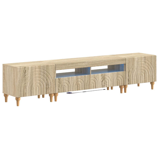 3 Piece LED TV Cabinet Sonoma Oak Engineered Wood