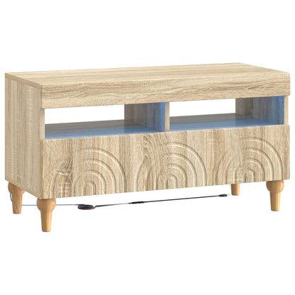 3 Piece LED TV Cabinet Sonoma Oak Engineered Wood