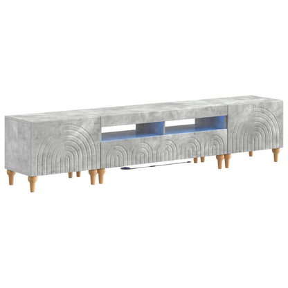 3 Piece LED TV Cabinet Concrete Grey Engineered Wood