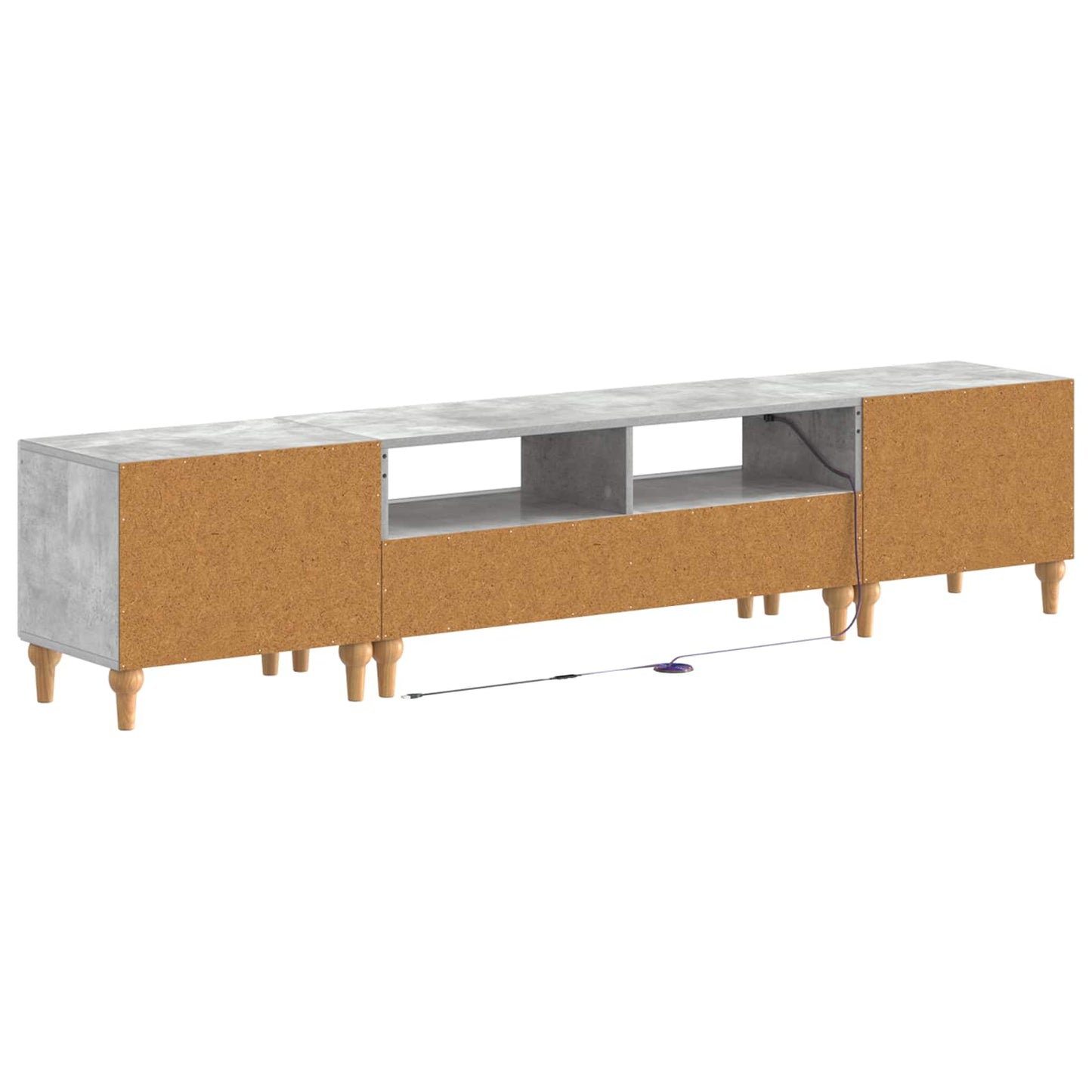 3 Piece LED TV Cabinet Concrete Grey Engineered Wood