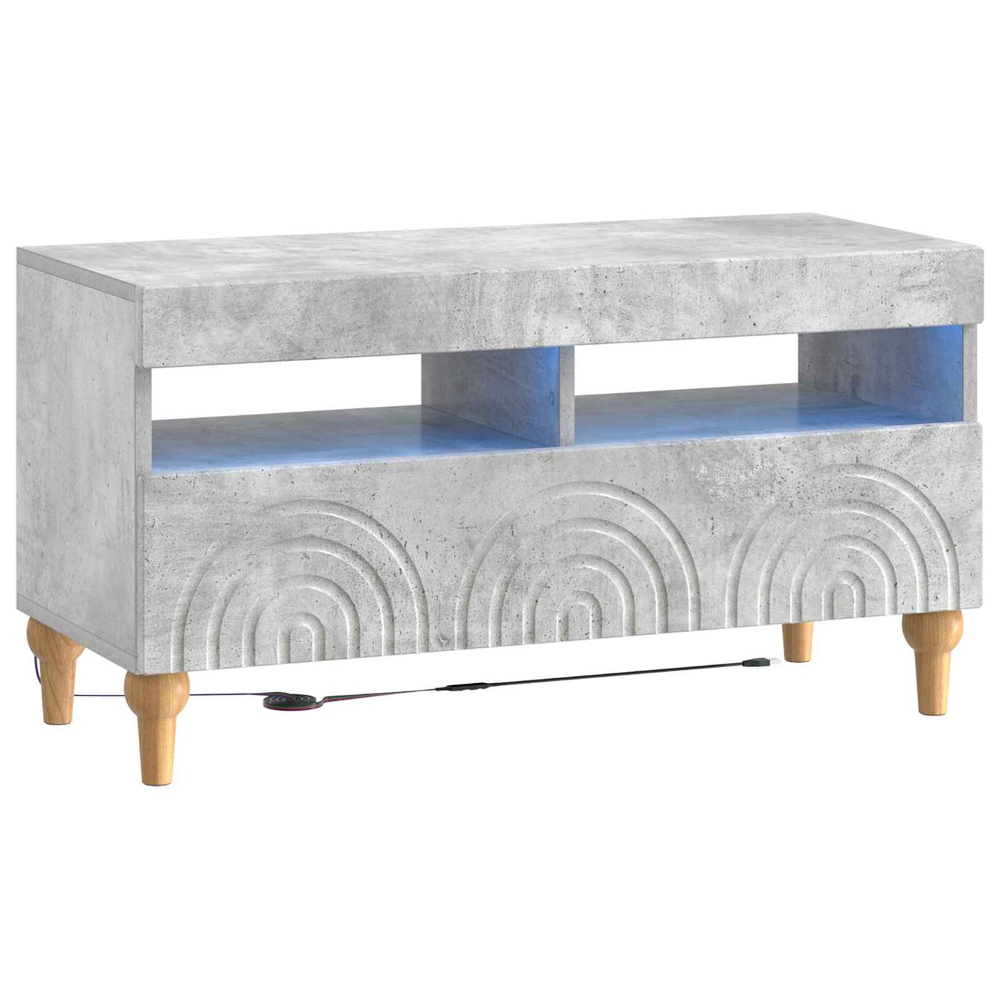 3 Piece LED TV Cabinet Concrete Grey Engineered Wood