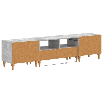 3 Piece LED TV Cabinet Concrete Grey Engineered Wood