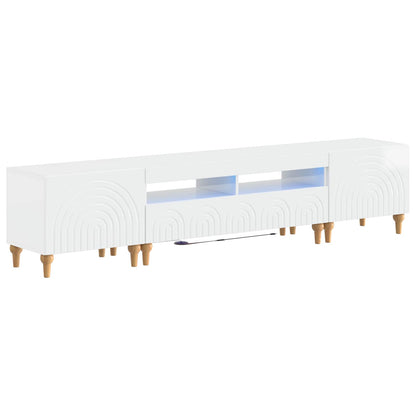 3 Piece LED TV Cabinet High Gloss White Engineered Wood