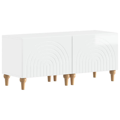 3 Piece LED TV Cabinet High Gloss White Engineered Wood