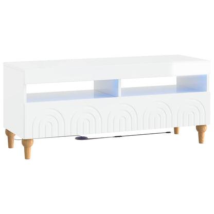 3 Piece LED TV Cabinet High Gloss White Engineered Wood