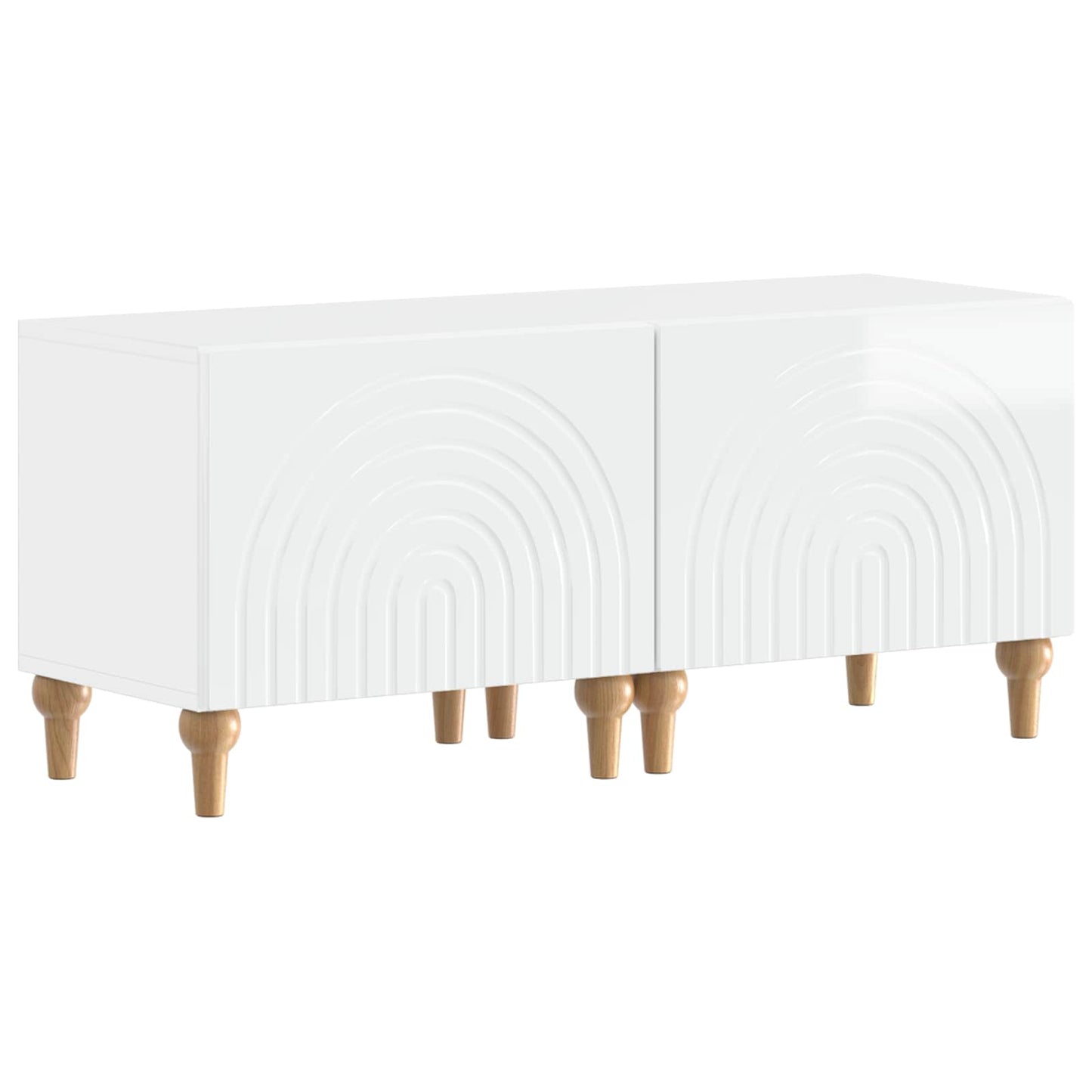 3 Piece LED TV Cabinet High Gloss White Engineered Wood