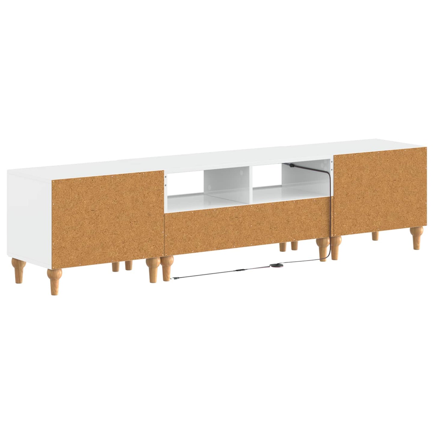3 Piece LED TV Cabinet High Gloss White Engineered Wood