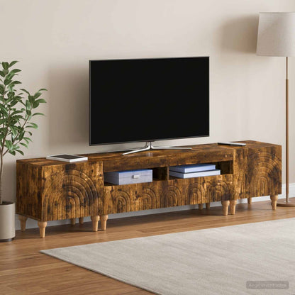 3 Piece LED TV Cabinet Smoked Oak Engineered Wood