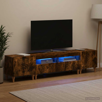3 Piece LED TV Cabinet Smoked Oak Engineered Wood